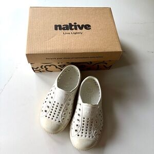 Native Kids White Slip-On Sneakers